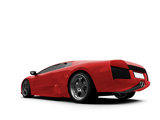 Image showing Ferrari isolated red back view