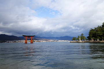 Image showing Floating Torii gate in Miyajima, Japan.