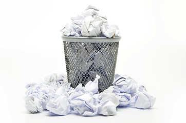 Image showing Garbage bin with paper waste