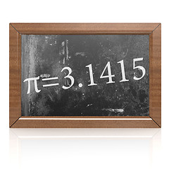 Image showing Pi equals written on blackboard