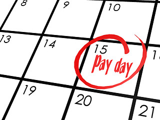 Image showing Pay day word on calendar