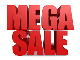 Image showing Red mega sale word isolated