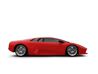 Image showing Ferrari isolated red side view