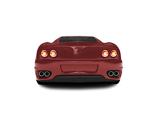 Image showing isolated red super car back view 02