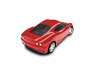 Image showing isolated red super car back view 03