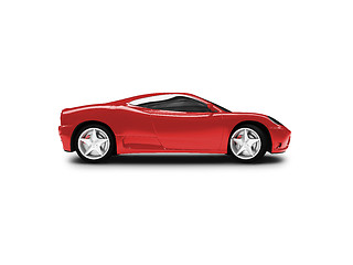 Image showing isolated red super car side view