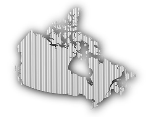 Image showing Map of Canada on corrugated iron