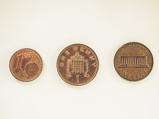 Image showing Vintage One cent coins