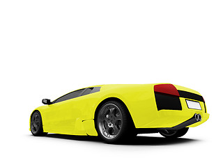 Image showing Ferrari isolated yellow back view