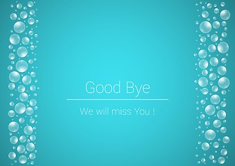 Image showing water drops on blue background and Good Bye text