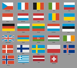 Image showing flags of 29 european states