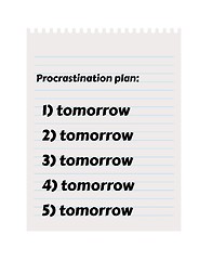 Image showing paper with To Do list and procrastination