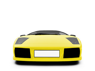 Image showing Ferrari isolated yellow front view