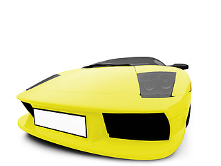 Image showing Ferrari isolated yellow front view