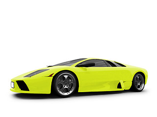 Image showing Ferrari isolated yellow front view