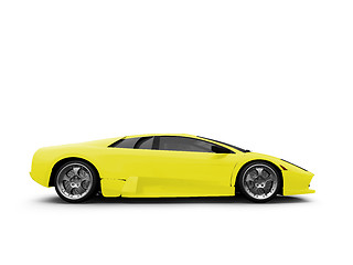 Image showing Ferrari isolated yellow side view