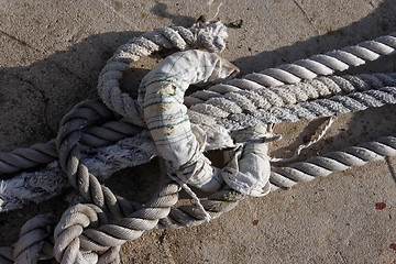 Image showing Rope knot close up background