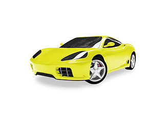 Image showing isolated yellow super car front view