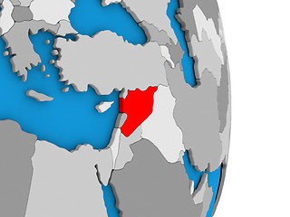 Image showing Syria on globe