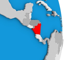 Image showing Nicaragua on globe