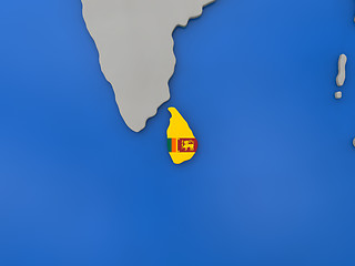 Image showing Sri Lanka on globe