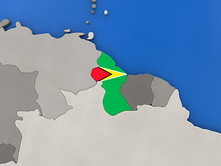 Image showing Guyana on globe