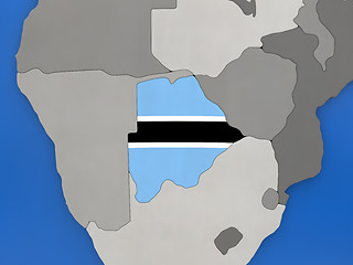 Image showing Botswana on globe