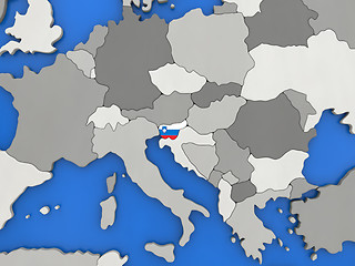 Image showing Slovenia on globe