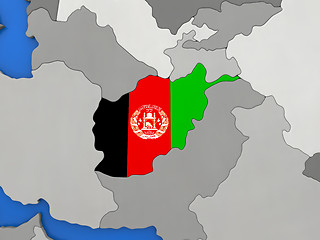 Image showing Afghanistan on globe