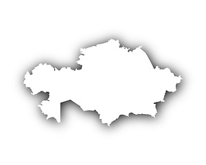 Image showing Map of Kazakhstan with shadow