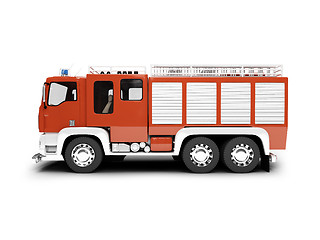 Image showing Firetruck isolated side view