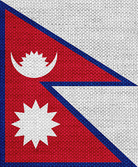 Image showing Flag of Nepal on old linen