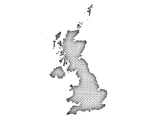 Image showing Map of Great Britain on linen,