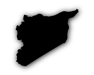 Image showing Map of Syria with shadow