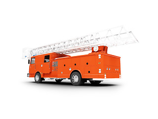 Image showing Firetruck long isolated back view
