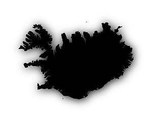 Image showing Map of Iceland with shadow