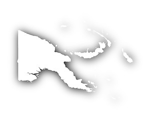 Image showing Map of Papua New Guinea with shadow