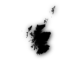 Image showing Map of Scotland with shadow