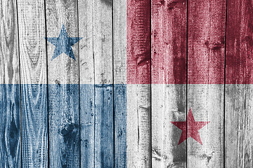 Image showing Flag of Panama on weathered wood