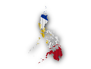 Image showing Map and flag of the Philippines on corrugated iron