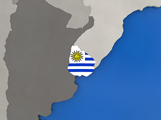 Image showing Uruguay on globe