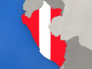 Image showing Peru on globe
