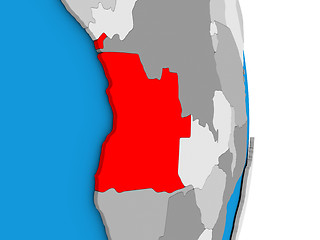 Image showing Angola on globe