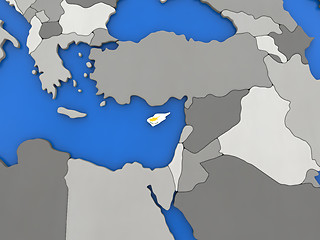 Image showing Cyprus on globe