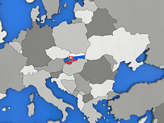 Image showing Slovakia on globe