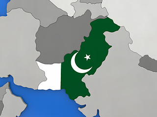 Image showing Pakistan on globe