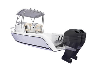 Image showing Fish Boat isolated back view
