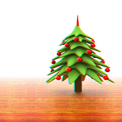 Image showing Christmas background. 3d illustration. Anaglyph. View with red/c