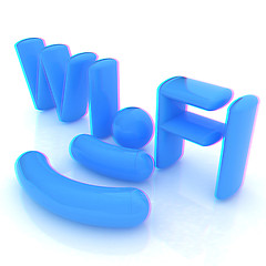Image showing WiFi symbol. 3d illustration. Anaglyph. View with red/cyan glass