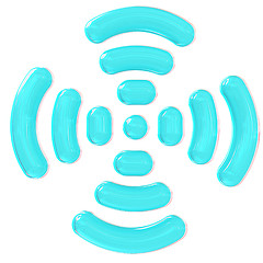 Image showing Radio Frequency Identification symbol. 3d illustration. Anaglyph